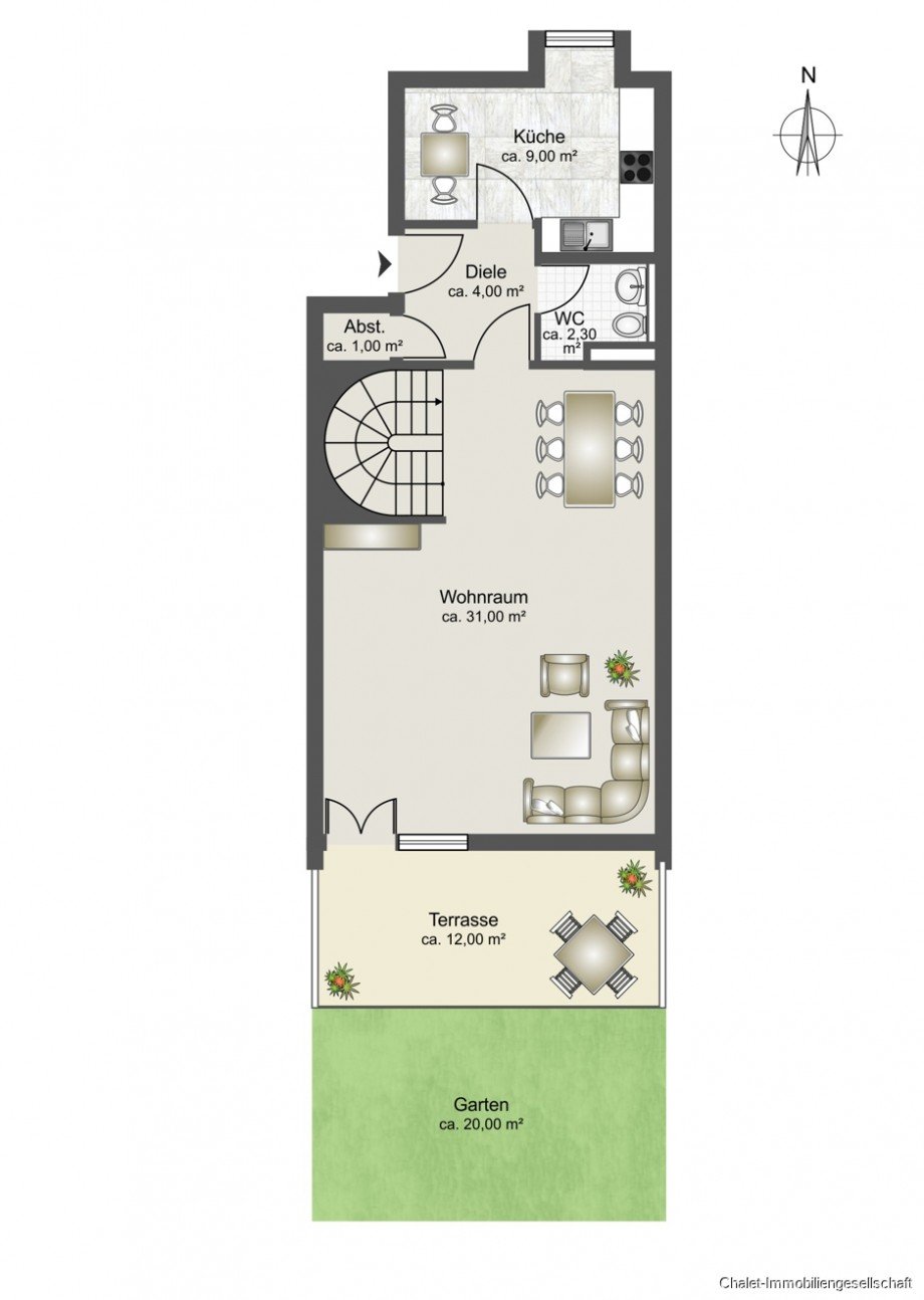 Grundriss EG Erdgeschosswohnung M�nchen