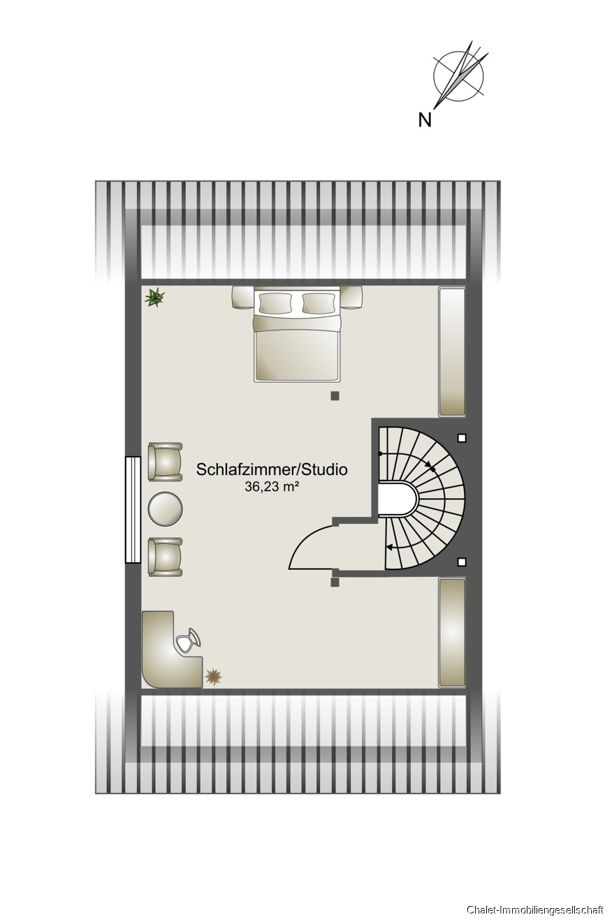 Grundriss DG Doppelhaush�lfte Eching