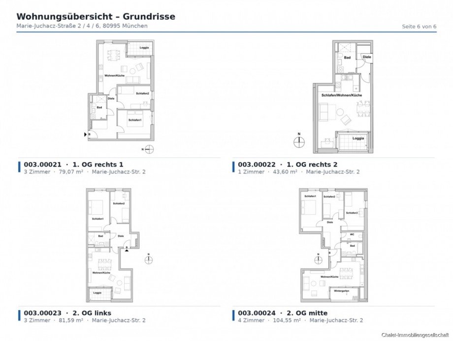 Grundriss�bersicht Etagenwohnung M�nchen