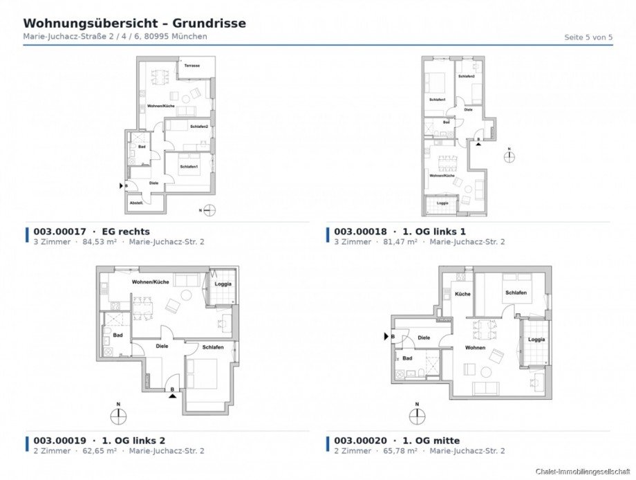 Grundriss�bersicht Etagenwohnung M�nchen