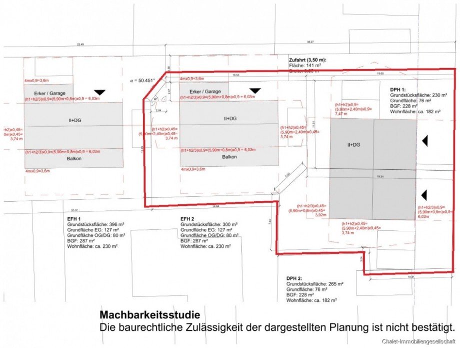 Grdst 861 m�. Bebauungsvorschlag Wohngrundst�ck Neubiberg