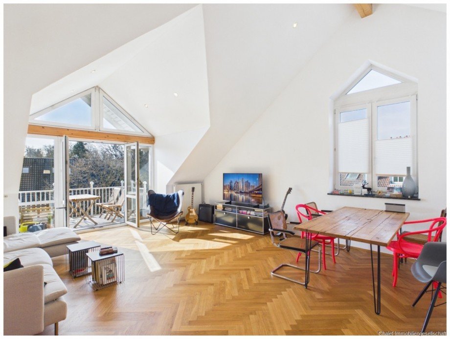 Wohnzimmer Dachgeschosswohnung M�nchen / Allach-Untermenzing