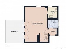 Grundriss 3. OG RUHIGE DACHGESCHOSS-MAISONETTE - in zentraler Lage M�nchen Moosach