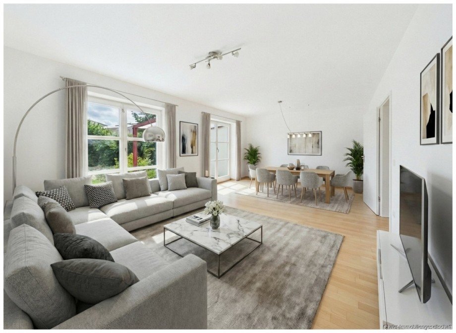 Sanierungs-Einrichtungsvorschlag Wohnzimmer Doppelhaush�lfte Eching