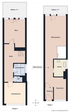 Grundriss Gro�z�gige Maisonette-Wohnung mit viel Licht   im Olympiadorf