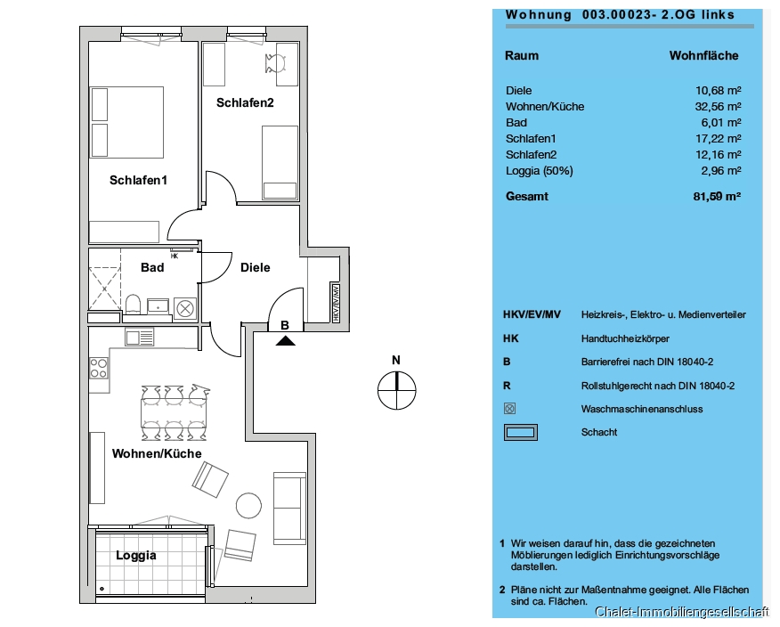 Grunrdriss Whg. 23 Etagenwohnung M�nchen