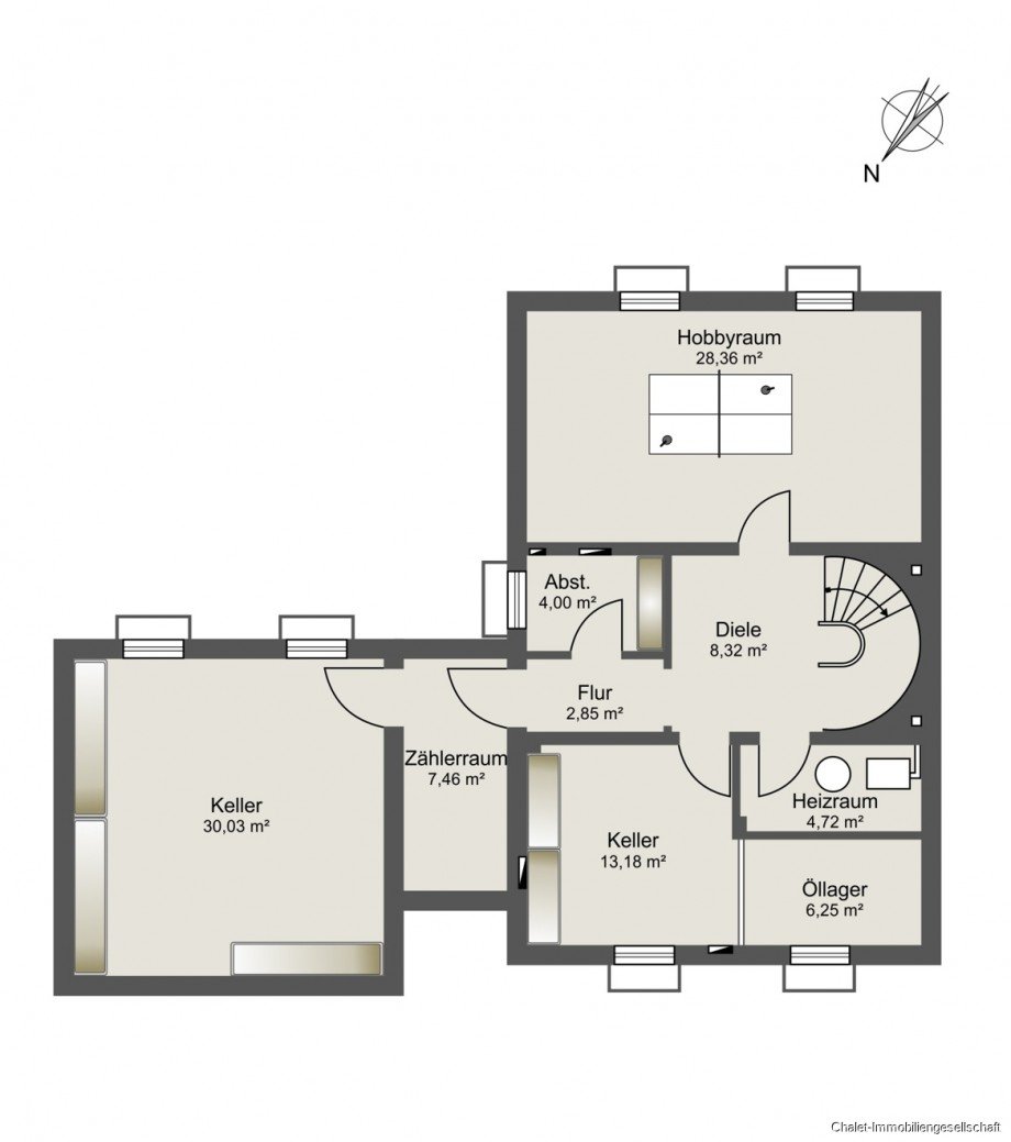 Grundriss UG Doppelhaush�lfte Eching