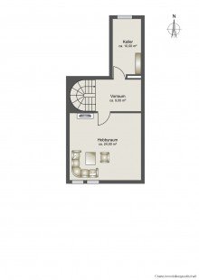 Grundriss UG GARTENMAISONETTE, 4-Zimmer-Wohnung mit S�dterrasse, Hobbyraum und Gartenanteil