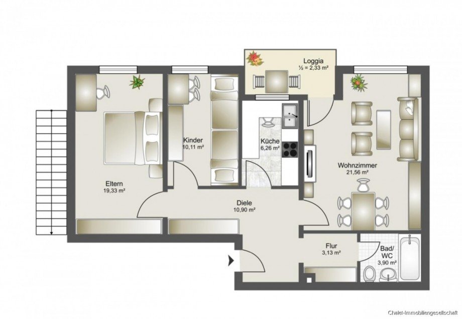 Grundriss Etagenwohnung Planegg