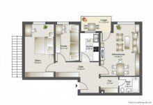 Grundriss - MITTEN IN PLANEGG - gepflegte, vermietete 3-Zimmer-Wohnung