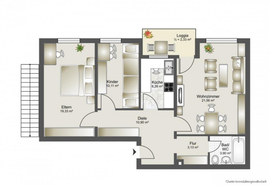 Grundriss Etagenwohnung Planegg