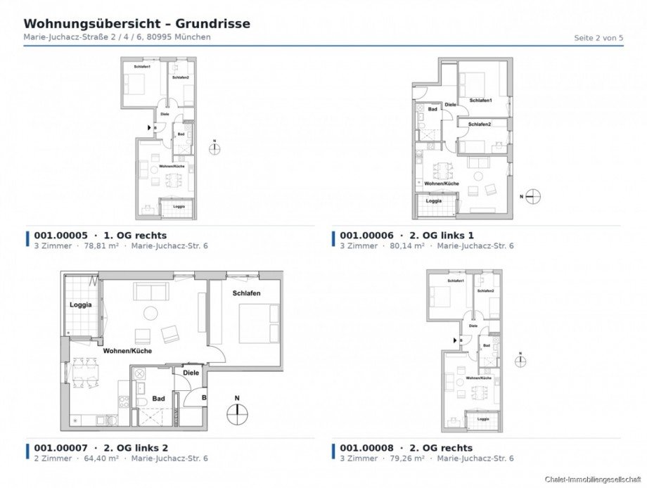 Grundriss�bersicht Etagenwohnung M�nchen