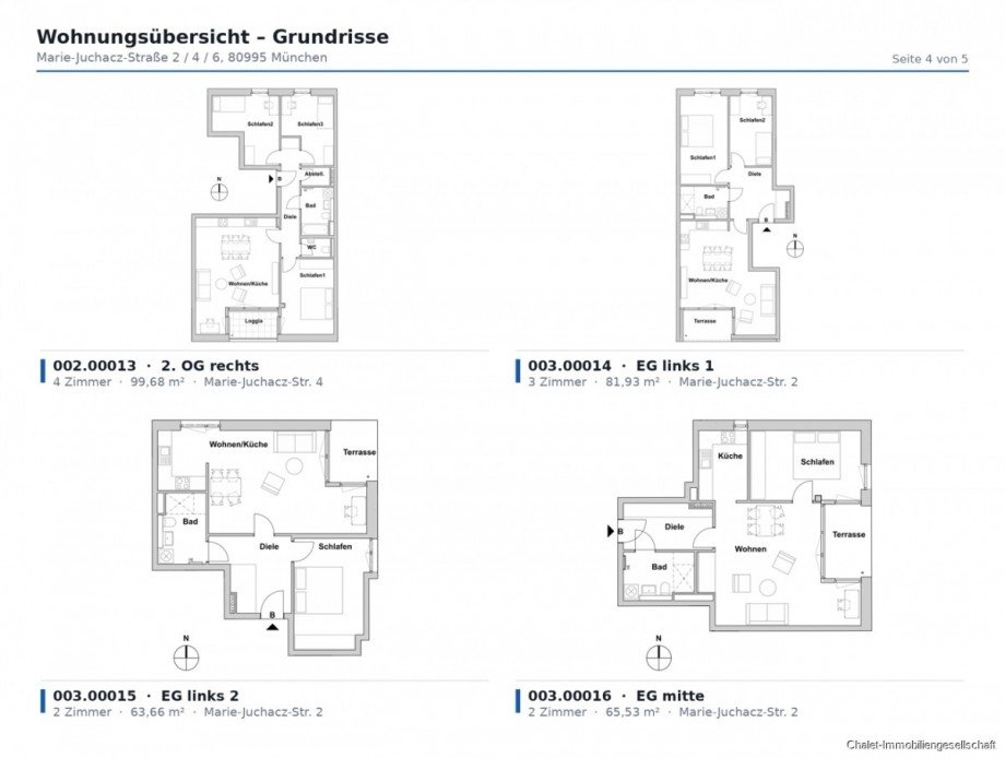 Grundriss�bersicht Etagenwohnung M�nchen